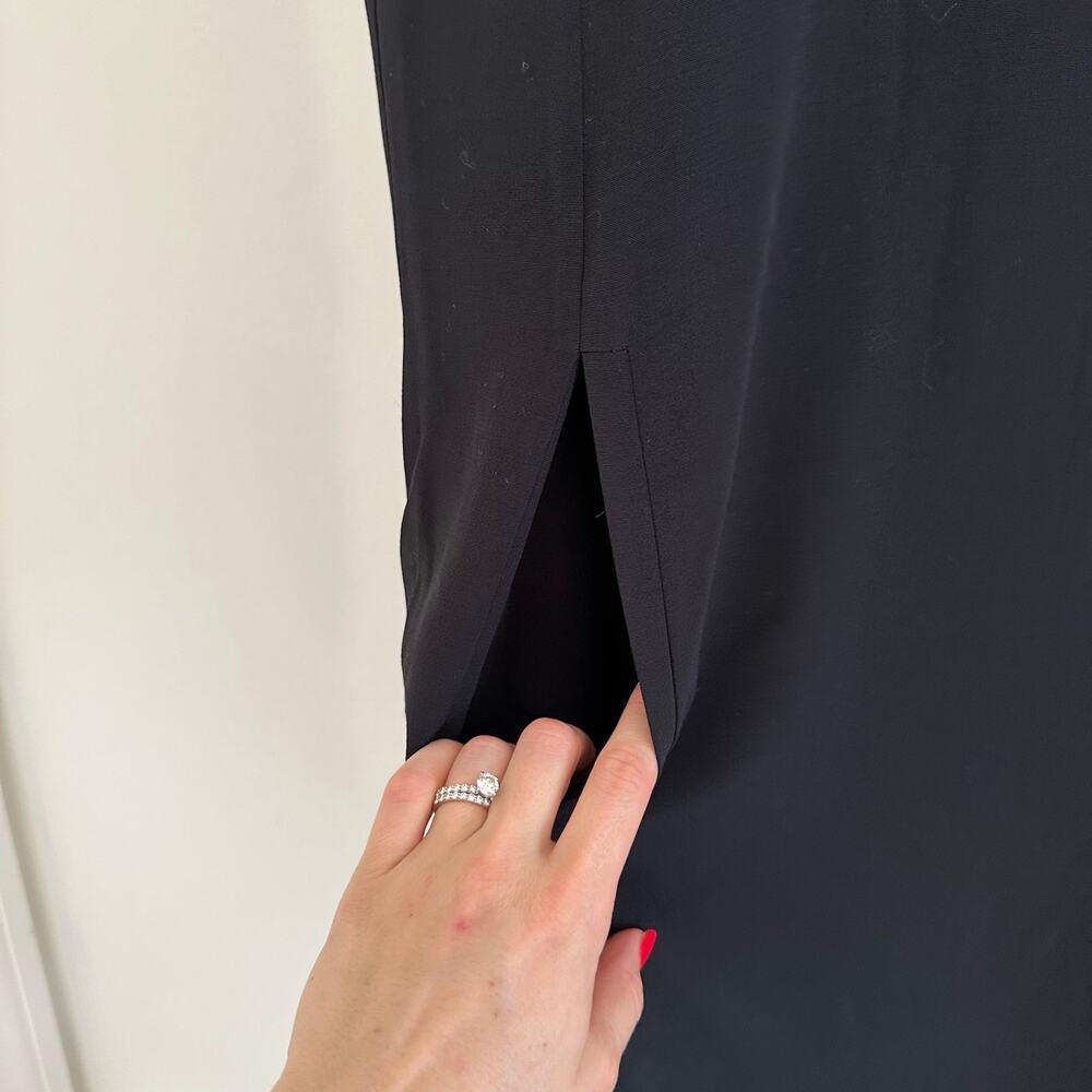 Eileen Fisher Silk Round Neck Short Sleeve Pullover Dress Black M - Picture 4 of 7